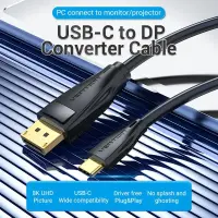 CABLE DP TO USB-C 8K HD/2M BLACK CGYBH VENTION – pilt 4