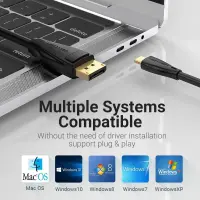 CABLE DP TO USB-C 8K HD/2M BLACK CGYBH VENTION – pilt 9