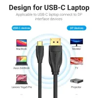 CABLE DP TO USB-C 8K HD/2M BLACK CGYBH VENTION – pilt 12