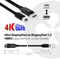 CLUB3D Mini DisplayPort to DisplayPort 1.2 M/M 2m/6.56ft 4K60Hz – pilt 7