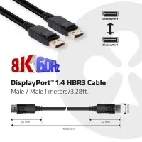 CLUB3D DisplayPort 1.4 HBR3 Cable 1m/3.28ft Male/Male 8K60Hz – pilt 8