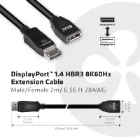 CLUB3D CAC-1022 videokaabliadapter 2 m Displayport 1.4 Must – pilt 16