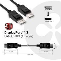 CLUB3D Displayport 1.2 Cable M/M 3Meter 4K60Hz 21.6Gbps – pilt 10