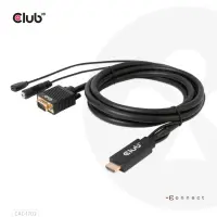 CLUB3D CAC-1712 videokaabliadapter 2 m VGA (D-Sub) + 3.5mm HDMI + Micro-USB Must
