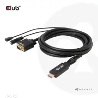 CLUB3D CAC-1712 videokaabliadapter 2 m VGA (D-Sub) + 3.5mm HDMI + Micro-USB Must – pilt 13