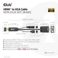CLUB3D CAC-1712 videokaabliadapter 2 m VGA (D-Sub) + 3.5mm HDMI + Micro-USB Must – pilt 16