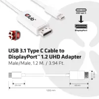 CLUB3D USB 3.1 Type C Cable to DisplayPort 1.2 UHD Adapter – pilt 8