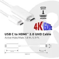 CLUB3D USB C to HDMI™ 2.0 UHD Cable Active 1.8 M./5.9 Ft. – pilt 10