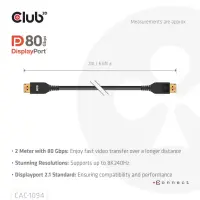 CLUB3D CAC-1094 DisplayPort-kaabel 2 m Must – pilt 9