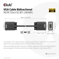 CLUB3D CAC-1710 VGA-kaabel 10 m VGA (D-Sub) Must – pilt 10