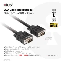 CLUB3D CAC-1710 VGA-kaabel 10 m VGA (D-Sub) Must – pilt 17