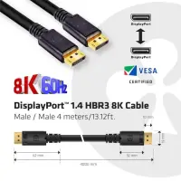 CLUB3D DisplayPort 1.4 HBR3 8K Cable M/M 4m /13.12ft – pilt 8