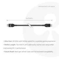 CLUB3D CAC-1093 DisplayPort-kaabel 3 m Must – pilt 2