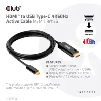 CLUB3D CAC-1334 videokaabliadapter 1,8 m HDMI tüüp A (Standard) USB tüüp-C Must – pilt 12