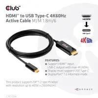 CLUB3D CAC-1334 videokaabliadapter 1,8 m HDMI tüüp A (Standard) USB tüüp-C Must – pilt 14
