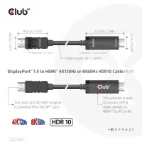 CLUB3D CAC-1087 videokaabliadapter 3 m DisplayPort HDMI Must