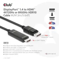 CLUB3D CAC-1087 videokaabliadapter 3 m DisplayPort HDMI Must – pilt 14