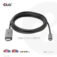 CLUB3D CAC-1587 videokaabliadapter 3 m USB Gen2 Type-C HDMI tüüp A (Standard) Must – pilt 12