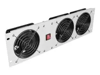 Lanberg Vertical Ventilation Panel 19" 3U for Rack three Fans 230V | AK-1506-S | Grey