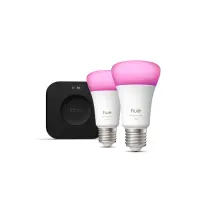 Philips Hue White and colour ambience Starter kit: 2 E27 värvitoega nutikat pirni + Bridge Pro