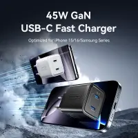 MOBILE CHARGER WALL 45W USB-C/2P BLACK FEFB0-EU VENTION – pilt 9