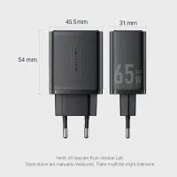 MOBILE CHARGER WALL 65W USB/3P BLACK FERB0-EU VENTION – pilt 5