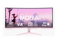 Arozzi | Nova | 34 " | VA | UWQHD | 21:9 | 165 Hz | 1 ms | 3440 x 1440 pixels | 350 cd/m² | HDMI ports quantity 2 | Pink – pilt 2