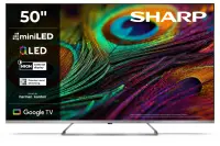 Sharp 4K QLED MiniLED TV | 50JP7265E | 50 | Smart TV | Google TV | UHD | Silver
