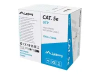 Lanberg | LAN Cable CAT.5E UTP 100M Solid CU Grey Fluke Passed | LCU5-12CU-0100-S
