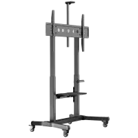 ONKRON Motorized mobile stand for TV or interactive panels 50"-100", up to 130kg, black