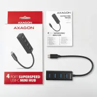Axagon HUE-M1C jaotur USB 3.2 Gen 1 (3.1 Gen 1) Type-C 5000 Mbit/s Must – pilt 2