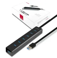 Axagon HUE-SA7BP jaotur USB 3.2 Gen 1 (3.1 Gen 1) Type-A 5000 Mbit/s Must – pilt 8