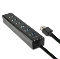 Axagon HUE-SA7BP jaotur USB 3.2 Gen 1 (3.1 Gen 1) Type-A 5000 Mbit/s Must – pilt 10
