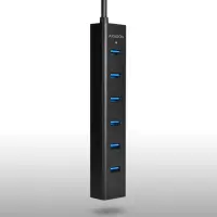 Axagon HUE-SA7BP jaotur USB 3.2 Gen 1 (3.1 Gen 1) Type-A 5000 Mbit/s Must – pilt 14