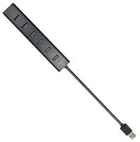 Axagon HUE-SA7BP jaotur USB 3.2 Gen 1 (3.1 Gen 1) Type-A 5000 Mbit/s Must – pilt 26