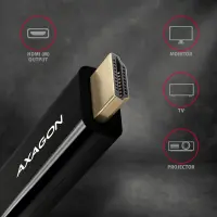 Axagon RVDM-HI14C2 Mini-DisplayPort zu HDMI Adapterkabel 4K/30 Hz 180 cm lang - Kabel - Digital/Display/Video 1,8 m Mini DisplayPort Must