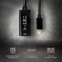 AXAGON Mini DP to HDMI adapter, 4K/30Hz | RVDM-HI14N – pilt 4