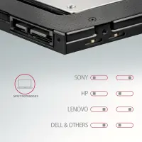 AXAGON Optical disk drive caddy for 2.5“ SSD/HDD. LED, 9.5 mm, Aluminum | RSS-CD09 – pilt 6