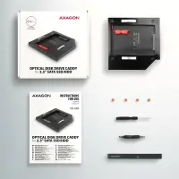 AXAGON Optical disk drive caddy for 2.5“ SSD/HDD. LED, 9.5 mm, Aluminum | RSS-CD09 – pilt 11