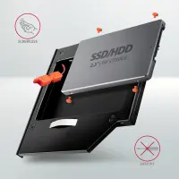 AXAGON Optical disk drive caddy for 2.5“ SSD/HDD. LED, 9.5 mm, Aluminum | RSS-CD09 – pilt 14
