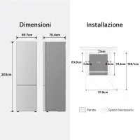 LG Refrigerator | GBBW726CEV | Energy efficiency class C | Free standing | Combi | Height 203 cm | Fridge net capacity 326 L | Freezer net capacity 139 L | Display | 33 dB | Black Steel – pilt 3