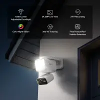 TP-LINK | Tapo C710 | Pan/Tilt Security Floodlight Camera | 3 MP | F/2.0 | IP65 | H.264 | microSD up to 512 GB – pilt 2