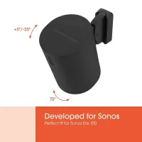 Vogels Wall mount | Speaker Wall Mount for Sonos Era 100 | Tilt, rotate | Maximum weight (capacity) 7 kg | Black – pilt 4