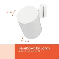 Vogels Wall mount | Speaker Wall Mount for Sonos Era 100 | Tilt, rotate | Maximum weight (capacity) 7 kg | White – pilt 3