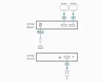 Aten | VS192-AT-G | Video/audio splitter - 2 ports