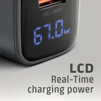 AXAGON Wall charger 67W, USB-A + USB-C, PD3.0/PPS/QC4+/SF | ACU-PQ67D – pilt 4