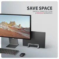 Axagon STND-VG Vertikaler Laptop-Ständer, einstellbare Breite, Aluminium Sülearvuti ja tahvelarvuti alus Hall 43,9 cm (17.3")