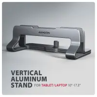 Axagon STND-VG Vertikaler Laptop-Ständer, einstellbare Breite, Aluminium Sülearvuti ja tahvelarvuti alus Hall 43,9 cm (17.3") – pilt 15