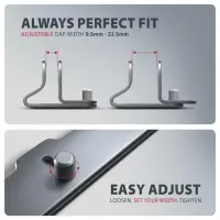 Axagon STND-VG Vertikaler Laptop-Ständer, einstellbare Breite, Aluminium Sülearvuti ja tahvelarvuti alus Hall 43,9 cm (17.3") – pilt 21