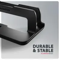 Axagon STND-VB Vertikaler Laptop-Ständer, einstellbare Breite, Aluminium Sülearvuti ja tahvelarvuti alus Must 43,9 cm (17.3") – pilt 5